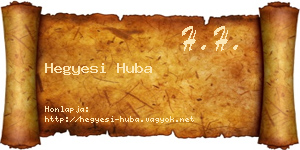 Hegyesi Huba névjegykártya