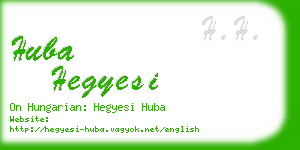 huba hegyesi business card